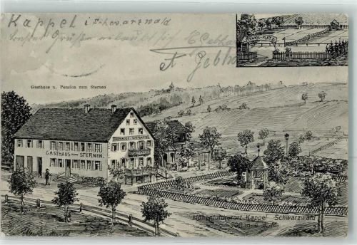 79853 W7825 Kappel , Hochschwarzw - Gasthaus Pension Zum Sternen Tennisplatz Bahnpost Neustadt - Bonndorf Zug 1001