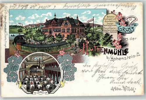 Hohenstein-Ernstthal 1902 Gasthaus Hüttenmühle