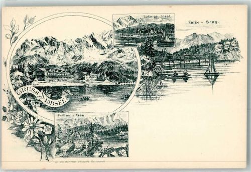 82491 W8104 Eibsee - Felix-Steg Ludwigs-Insel Frillen-See Vorläufer