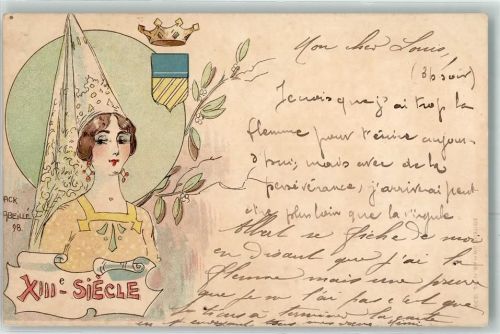 XIII-Siecle Frau Wappen Krone Abeille, J.