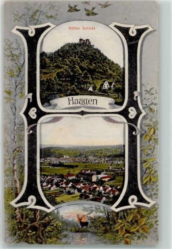 79539 W7850 Haagen , Baden - Röttler Schloss Buchstabenkarte