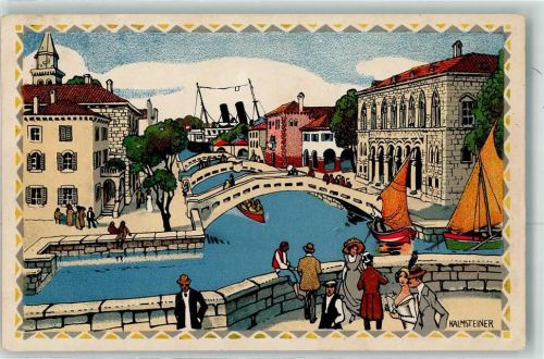 Wien 1. Bezirk, Innere Stadt Österr. Adria Ausstellung 1913 A 2 Hafenansicht sign Kalmsteiner Kilophot