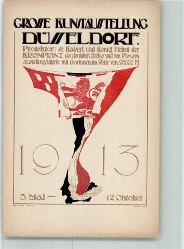 W4000 Düsseldorf Große Kunstausstellung 1913 Fahne Schwarz-Weiß-Rot Kunstgeschichte Düsseldorf