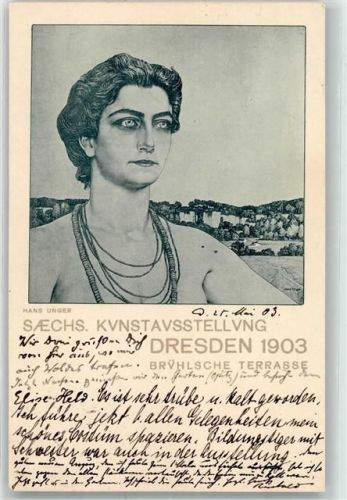 Dresden Sächs. Kunstausstellung 1903 Brühlsche Terrases sign Hans Unger