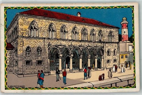 Wien Österr. Adria Ausstellung 1913 A 3 Ragusa Rektorenpalast sign Hans Kalmsteiner