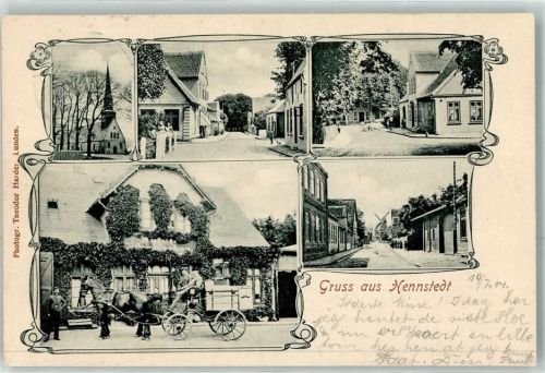 25779 W2246 Hennstedt , Dithm 1904 - Kirche Kutsche