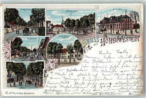 Hohenwestedt 1897 Vorderstraße Marktplatz Bürgerschule Landwirtschaftl. Lehranstalt Hinterstraße Allee