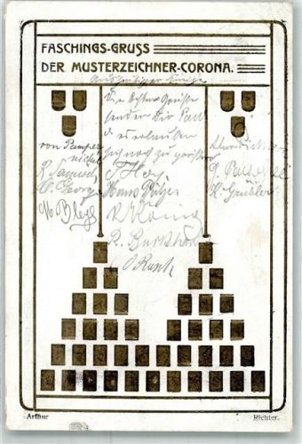 Dresden Faschings-Gruß der Musterzeichner Corona Arthur Richter