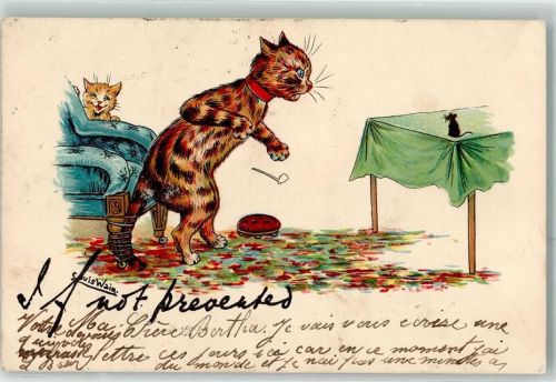 1903 Katzen Sessel Maus Tiere vermenschlicht Series Nr 4249