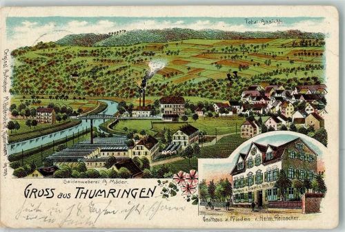 Tumringen 1913 Seidenweberei A. Mäder Gasthaus Zum Frieden Herm. Reinacker