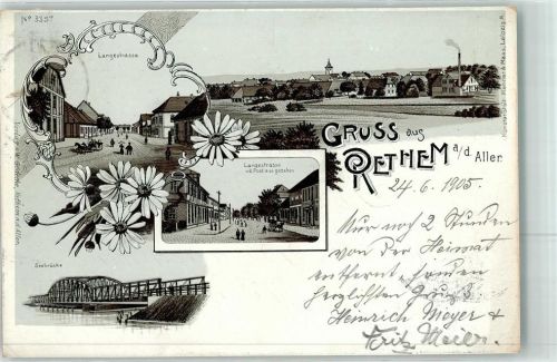 Rethem 1905 Langestraße Seebrücke