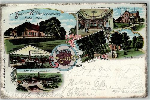 Etzhorn 1906 Gasthaus Etzhorner Krug Fr. Stührenberg Villa Huttmann Klövers Sommergarten Harms Allee Kullmanns Brennerei Hilberts Brennerei Bahnhof
