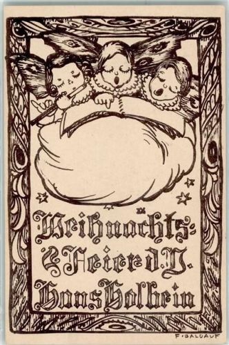 Dresden Weihnachtsfeier Verein Hans Holbein Engel sign F. Baldauf