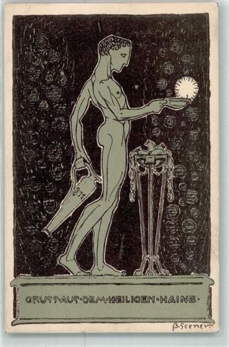 O8000 Dresden Gruss aus dem Heiligen Haine sign B. Seener Kunstgeschichte Dresden