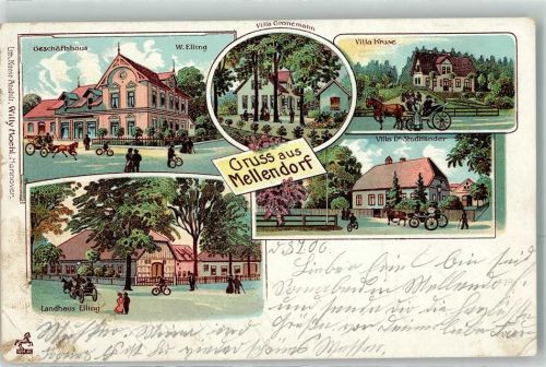 Mellendorf 1906 Geschäftshaus W. Elling Villa Gronemann Villa Kruse Villa Dr. Stad Händer Landhaus Elling