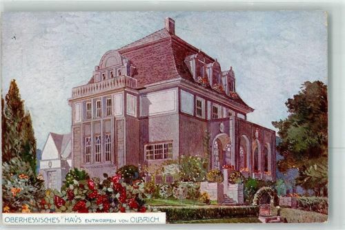 W6100 Darmstadt Oberhessisches Haus Ausstellungs-Künstlerkarten der Hessischen Landesausstellung 1908 Olbrich