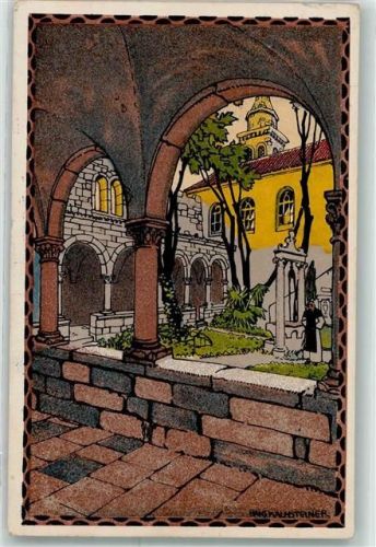 Wien 1. Bezirk, Innere Stadt Österr. Adria Ausstellung 1913 A 9 Trau Klostergang sign Kalmsteiner Kilophot