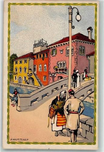 Wien 1. Bezirk, Innere Stadt Österr. Adira Ausstellung 1913 A 13 Dalmatinische Wohnhäuser sign H. Kalmsteiner Kilophot