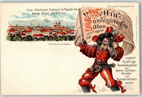 Wettin V. Bundesschiessen August 1902 10 jährige Bestehungsfeier des Schützenbundes und Bundesfahnenweihe