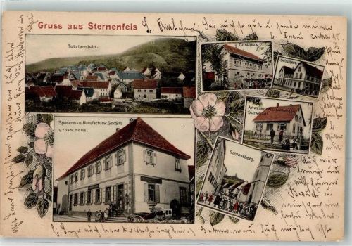 Sternenfels Forsthaus Schulhaus Anwesen des Schultheisen Schweizer Schlossberg Spezerei- und Manufakturwaren- Geschäft Friedr. Höfle