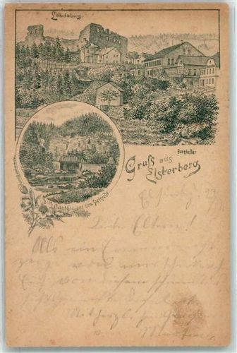 07985 O6603 Elsterberg , Vogtl 1894 - Vorläufer Druck 1880 - 1889 Lobdaburg Burgkeller Steinicht