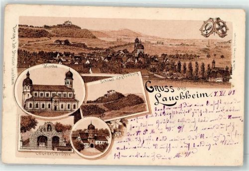 Lauchheim 1898 Kirche Schloss Kapfenburg Lourdes-Grotte