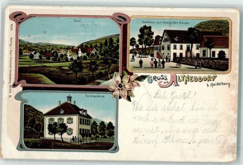 Altneudorf Gasthaus Zum Deutschen Kaiser Schulgebäude Bahnpost Mannheim - Würzburg