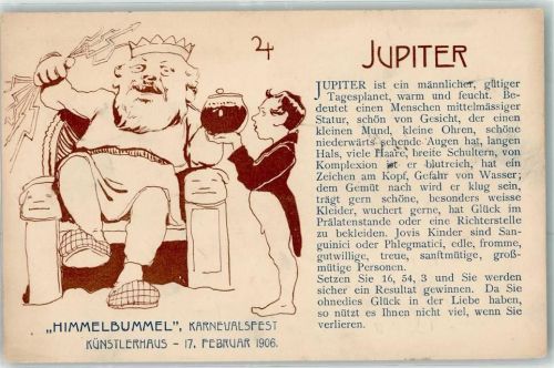 Wien 1. Bezirk, Innere Stadt Himmelbummel Karnevalsfest Künstlerhaus 17. Februar 1906 Jupiter Künstlerfest