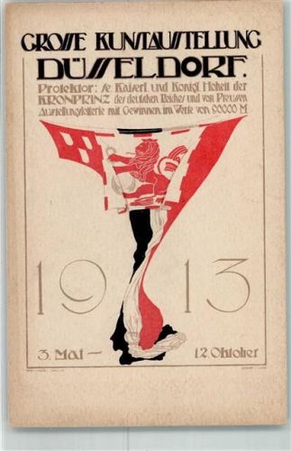 W4000 Düsseldorf Große Kunstausstellung 1913 Fahne Schwarz-Weiß-Rot Kunstgeschichte Düsseldorf