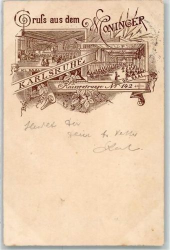 Karlsruhe 1896 Gasthaus Moninger Kaiserstraße 142