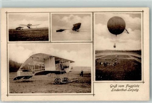 O7142 Lindenthal b Leipzig Flugtage Mai 1911 Flugplatz Ballon Flugereignis