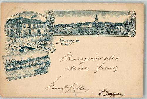 Neuenburg 1897 Hotel Witz-Schmitdt Vorläufer