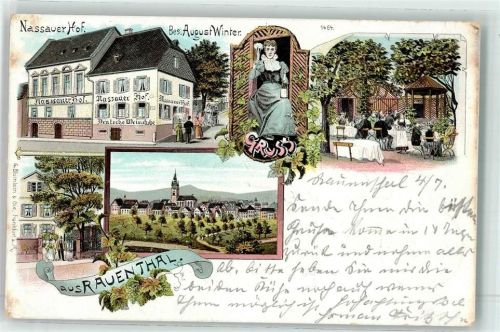 Rauenthal 1901 Gasthaus Nassauer Hof August Winter