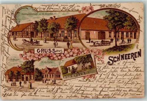 Schneeren Gasthaus H. Asche A. Cleve Schulen Kirche