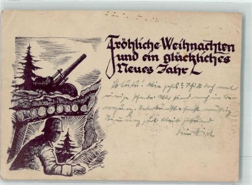 1941 Weihnachten im Feld Soldat Neujahr Feldpost WK II