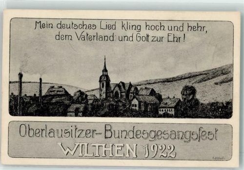 02681 O8609 Wilthen Künstlerkarte Bundesgesangsfest 1922 sign E. Hölzel