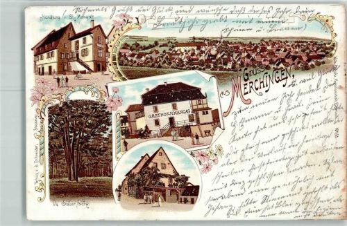 Merchingen 1901 Handlung Ch. Mangas Gasthaus Sieben Eiche