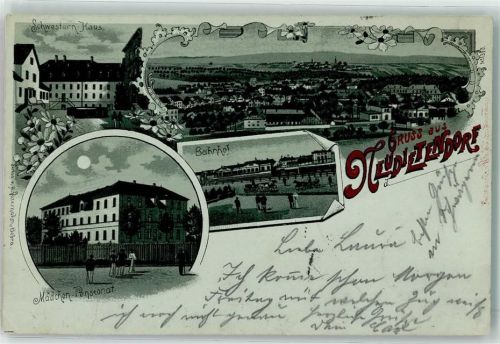 Neudietendorf 1898 Mädchen Pensionat Bahnhof Schwestern-Haus Bahnpost Berlin - Eisenach Zug 209