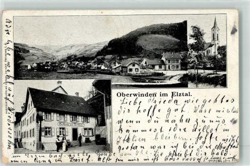 79297 W7809 Oberwinden , Elztal 1909 - Gasthaus Zum Rebstock Kirche