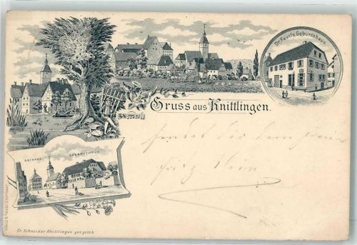 75438 W7134 Knittlingen 1898 - Dr. Fausts Geburtshaus Rathaus Dekanathaus Vorläufer