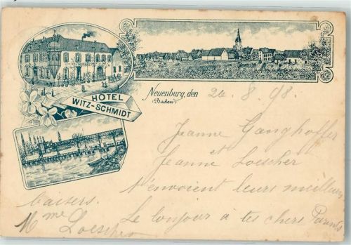 Neuenburg 1898 Hotel Witz-Schmidt Vorläufer