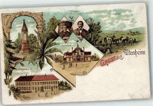 Altenheim Kriegerdenkmal Trachtenpaar Bahnhof Fohlenweide Gasthaus Zum salmen