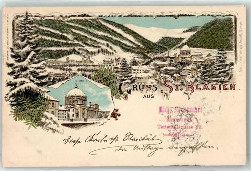 W7822 St. Blasien Kirche Winterlitho 1897