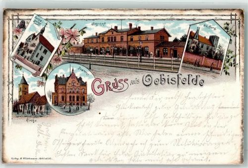 Oebisfelde 1900 Rathskeller Kirche Postamt Burg Bahnhof