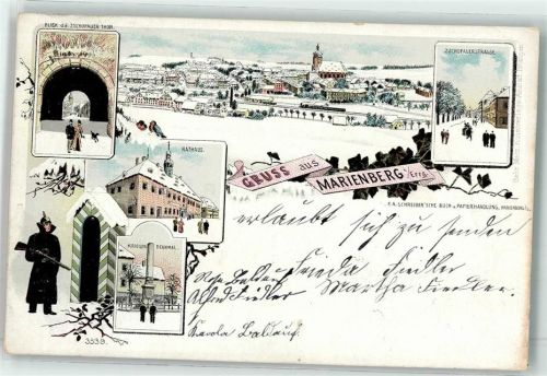 Marienberg 1903 Zschopauer Tor Zschopauer Straße Rathaus Kriegerdenkmal Wachhäuschen