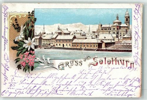 Solothurn Soleure Winterlitho 1898