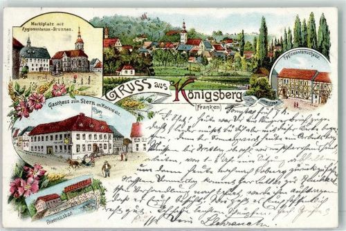 Königsberg 1903 Marktplatz Regiomontanus Brunnen Pegiomontanushaus Gasthaus Zum Stern Friedrichsbad