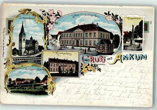 Ankum 1904 St. Nicolai Kirche Hotel Im deutschen Hause Kriegerdenkmal Gut Eggermühlen Krankenhaus