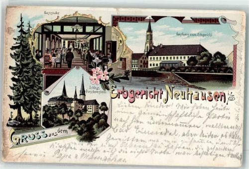 Neuhausen 1900 Gasthaus Zum Erbgericht Schloss Purschenstein
