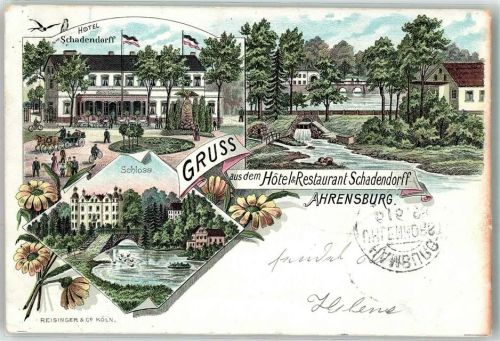 Ahrensburg 1898 Hotel Gasthaus Schadendorff Schloss